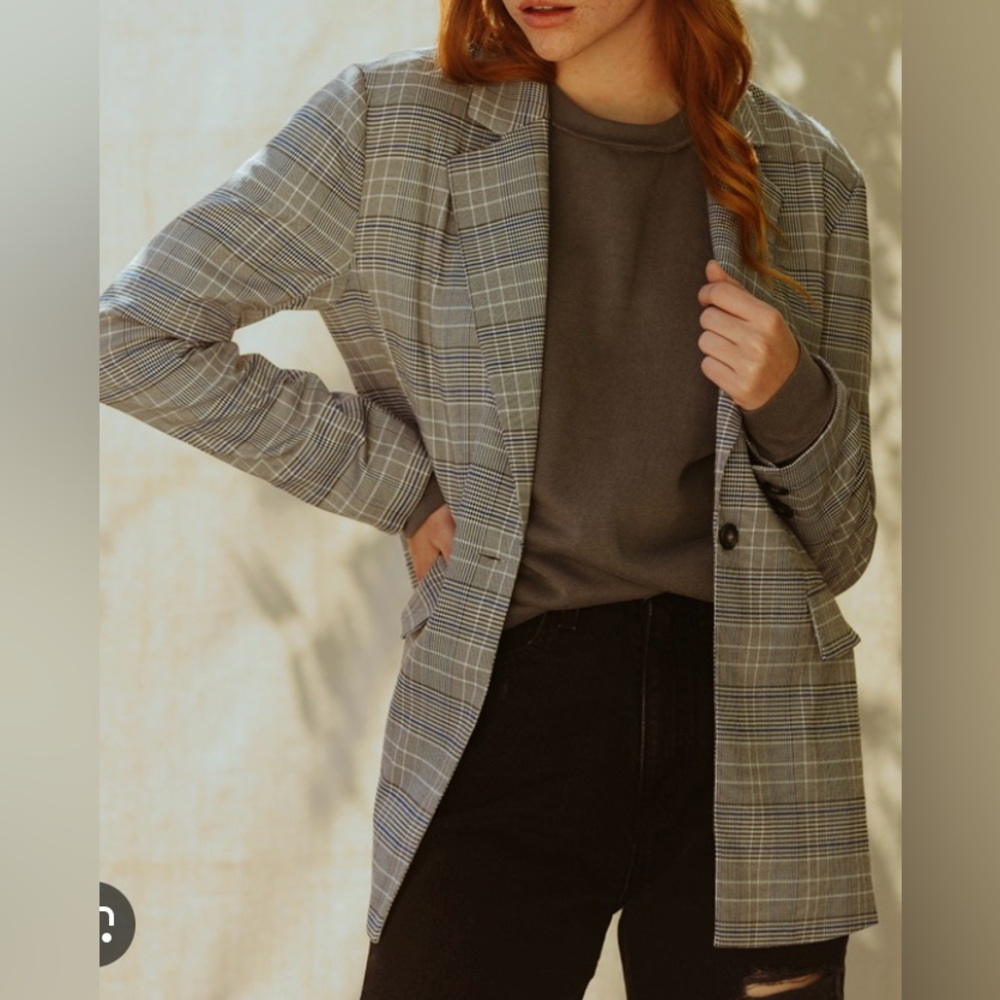West of Melrose women’s plaid blazer size large